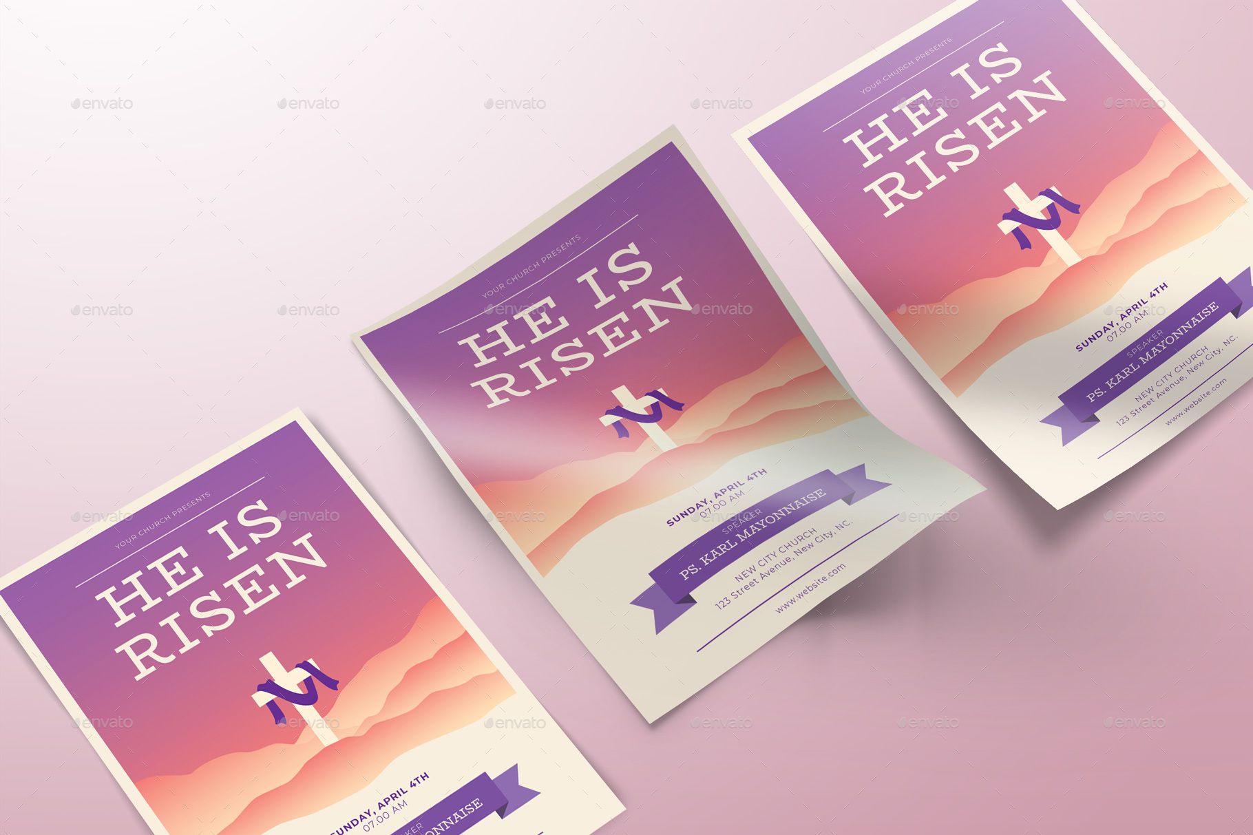 He Is Risen Flyer Template, Print Templates GraphicRiver